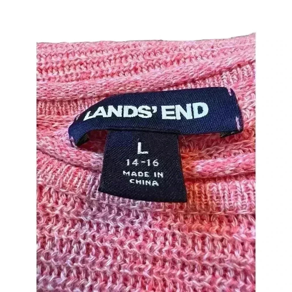 Lands' End Sz‎ L Cotton Linen Blend Sweater Dress Cruise Coastal Preppy - Picture 3 of 12